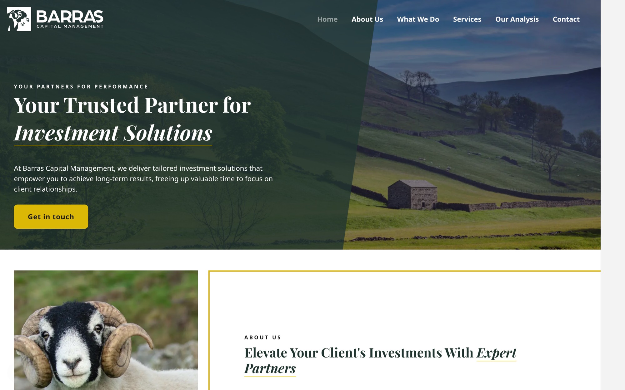 Barras Capital Management website on desktop